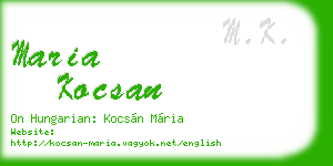 maria kocsan business card